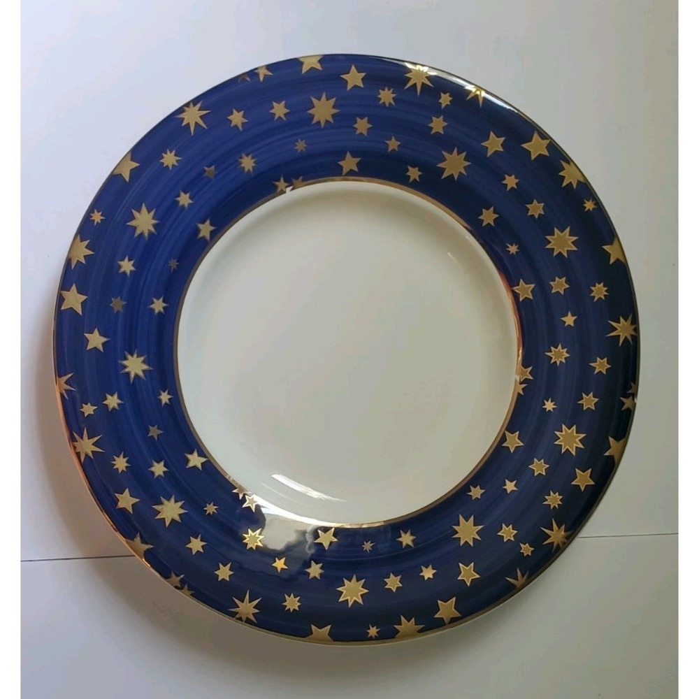 Galaxy by Varm Celestial Navy 18k Gold 16" Platter Made In Italy